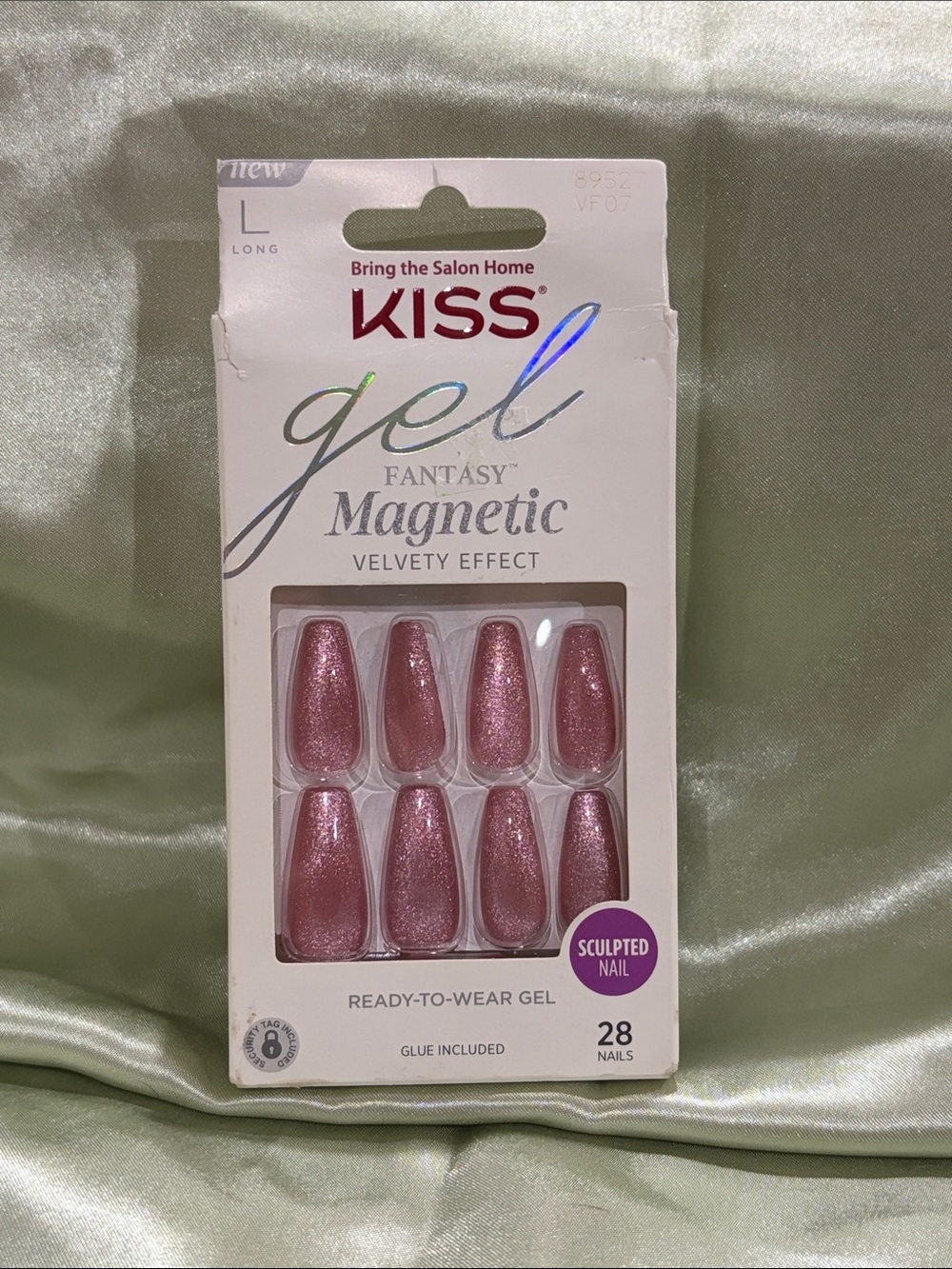 Kiss Gel Magnetic Velvety Effect Press-On Nails - Shimmer Pink